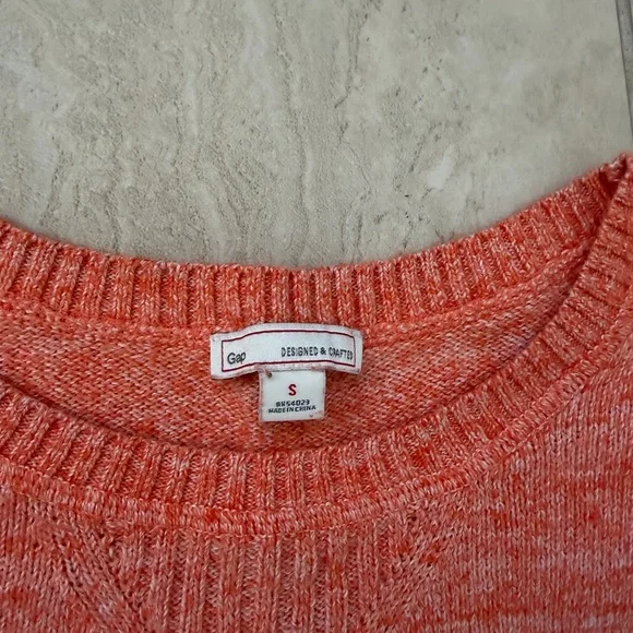 GAP Orange Knit Sweater Crewneck Size S - Picture 5 of 12